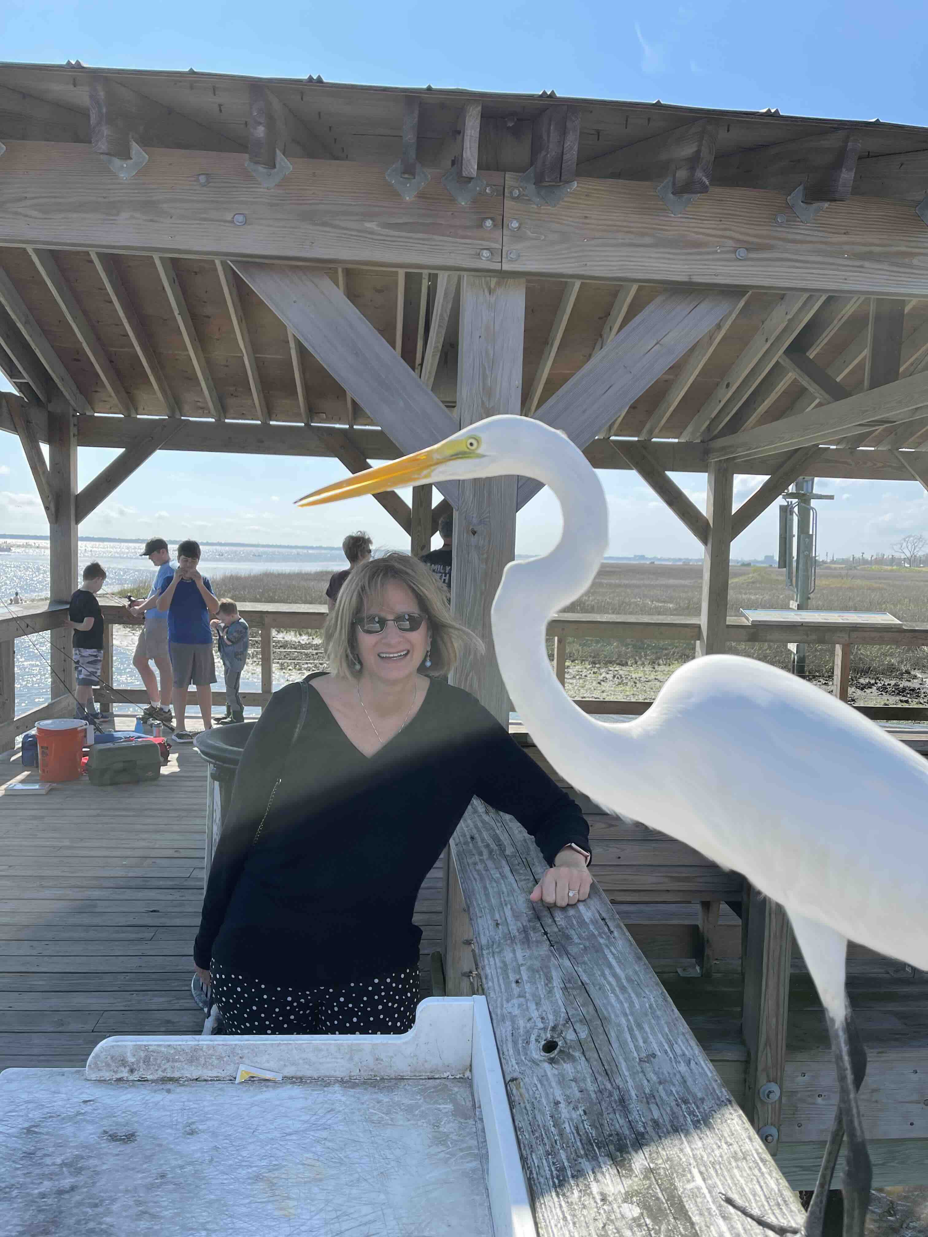 joanne with an egret