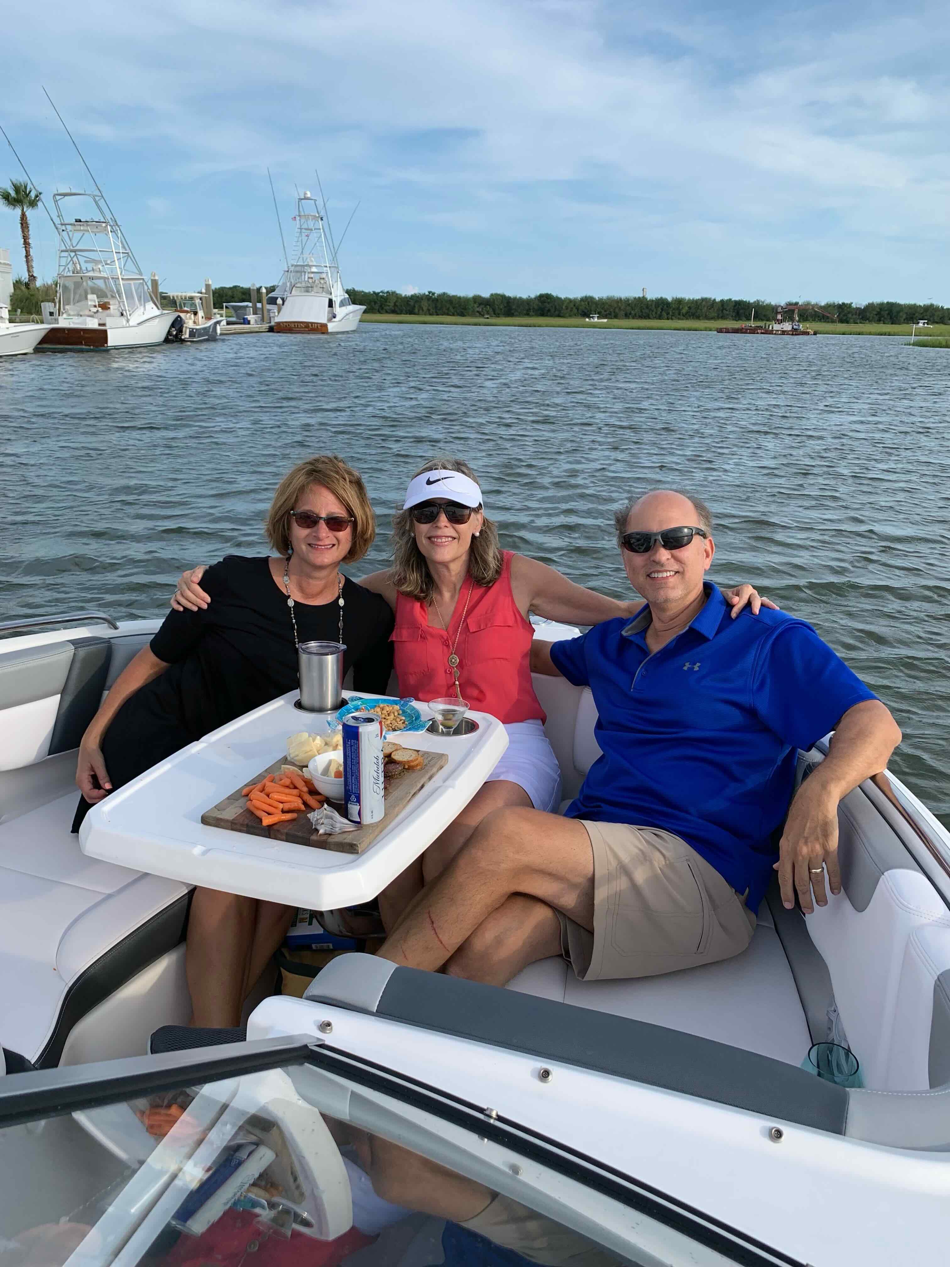 friends on a boat